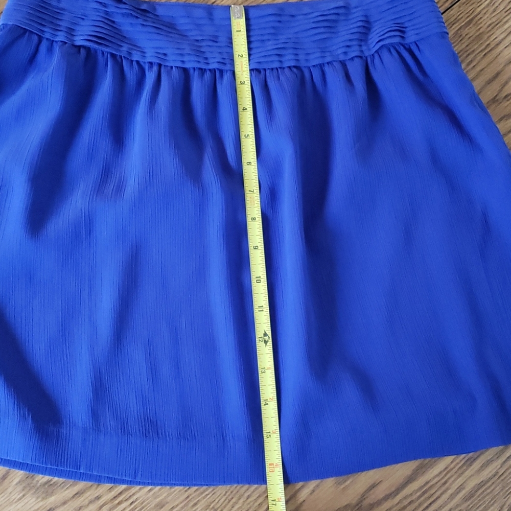 NWOT LOFT | blue chiffon lined skirt | 2P | L 16.5 | W 14.5 - Picture 8 of 8